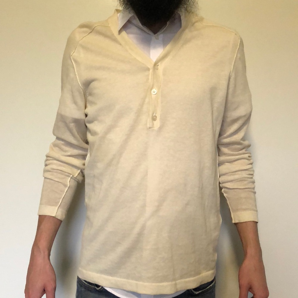 Report Collection Linen Sweater with elbow patches